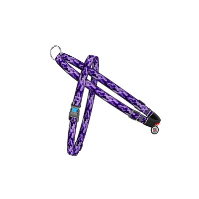 Шлея для собак WAUDOG Nylon з QR-паспортом "Фіолетовий камо" M (5405)