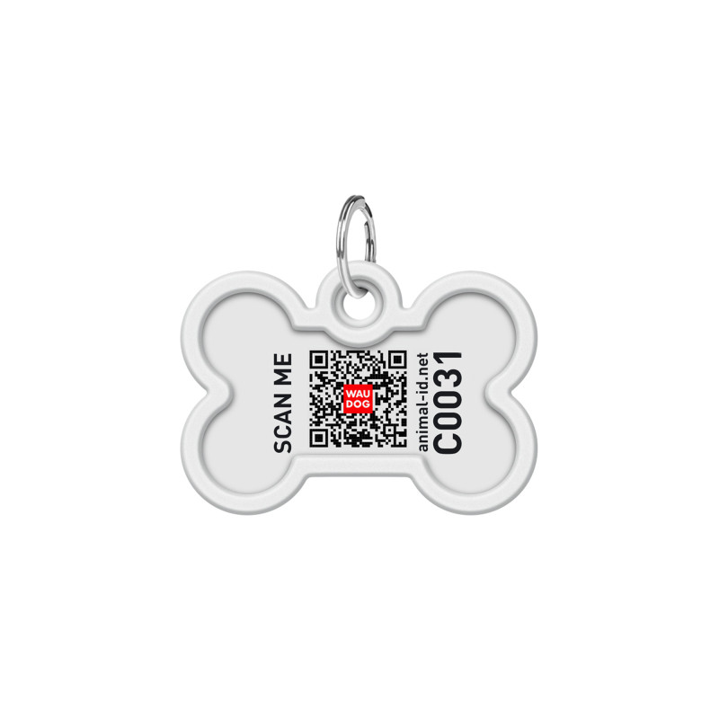 Адресник для тварин WAUDOG Smart ID з QR паспортом "Супермен-герой" кістка 40х28 мм (0640-1009)