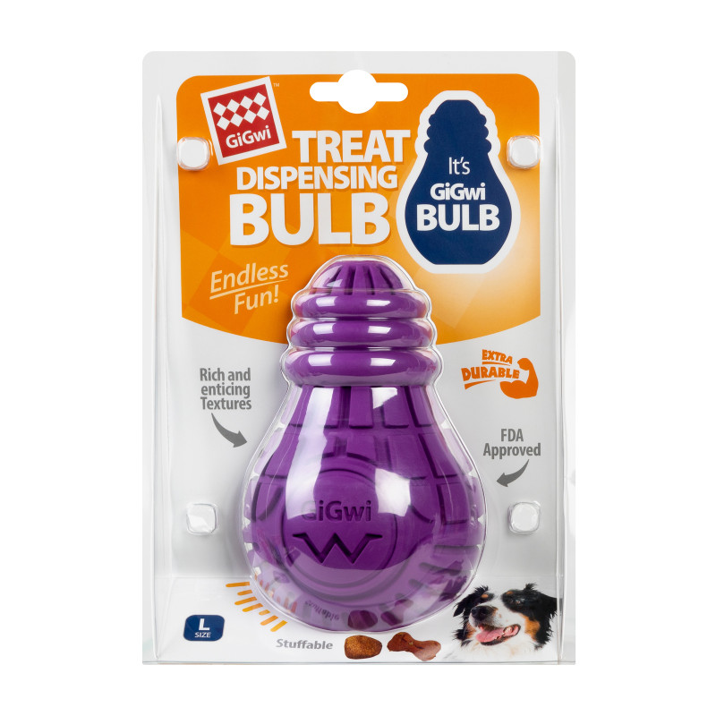 Іграшка для собак GiGwi Bulb Rubber Лампочка гумова L фіолетова (2338)