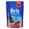 Вологий корм для кішок Brit Premium Cat Pouches with Beef Stew&Peas 100 г (8595602505982)