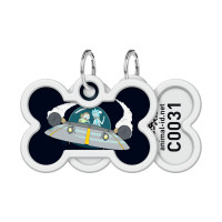 Адресник для тварин WAUDOG Smart ID з QR паспортом "Рік і Морті 1", кістка 40х28 мм (231-0280)