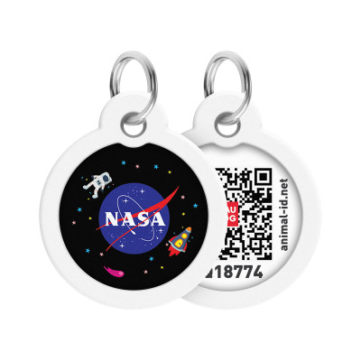 Адресник для тварин WAUDOG Smart ID з QR-паспортом "NASA", коло 30 мм (230-0147)