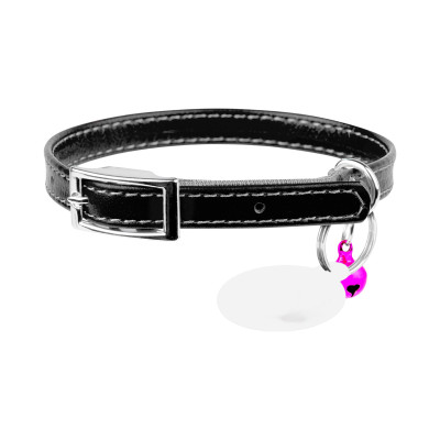 Нашийник для тварин WAUDOG Glamour з QR паспортом Д 22-30 см чорний (32481)