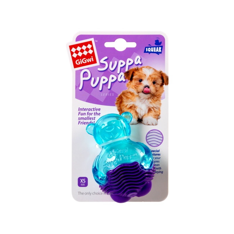 Іграшка для собак GiGwi Suppa Puppa Ведмедик із пискавкою 9 см (75035)