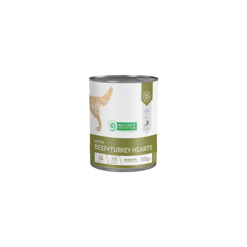 Консерви для собак Nature's Protection with Beef&Turkey Hearts 800 г (KIK45604)