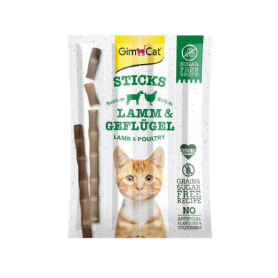 Ласощі для котів GimCat М'ясні палички ягня, курка 4 шт (4002064420523/4002064420820)