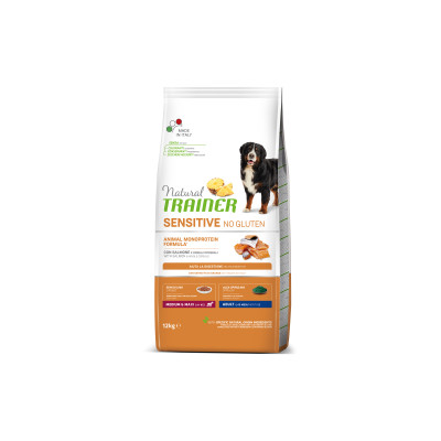 Сухий корм для собак Trainer Natural Dog Sensitive Adult Medium&Maxi With Salmon 12 кг (8059149252537)