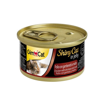 Консерви для котів GimCat Shiny Cat курка, креветка і мальт 70 г (4002064413273)