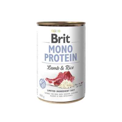 Консерви для собак Brit Mono Protein з ягням та рисом 400 г (8595602525331)