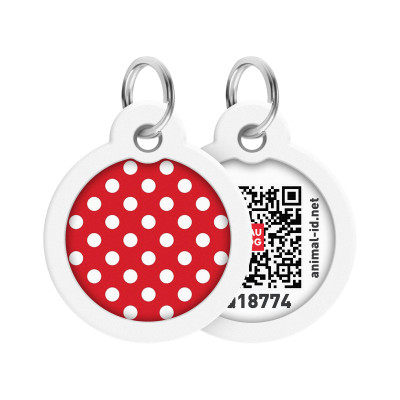 Адресник для тварин WAUDOG Smart ID з QR паспортом "Горох", коло 30 мм (230-0208)