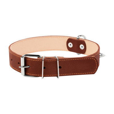 Нашийник для тварин Collar подвійний із шипами 35 мм 48-63 см (коричневий) (02876)