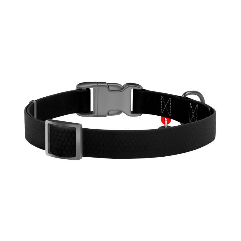 Нашийник для тварин WAUDOG Waterproof з QR паспортом Ш 15 мм Д 25-35 см чорний (27391)