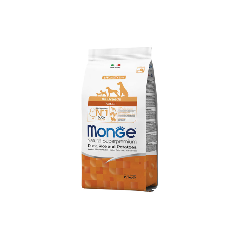 Сухий корм для собак Monge Dog All breeds Adult Duck&Rice зі смаком качки та рису 2.5 к (8009470011129)