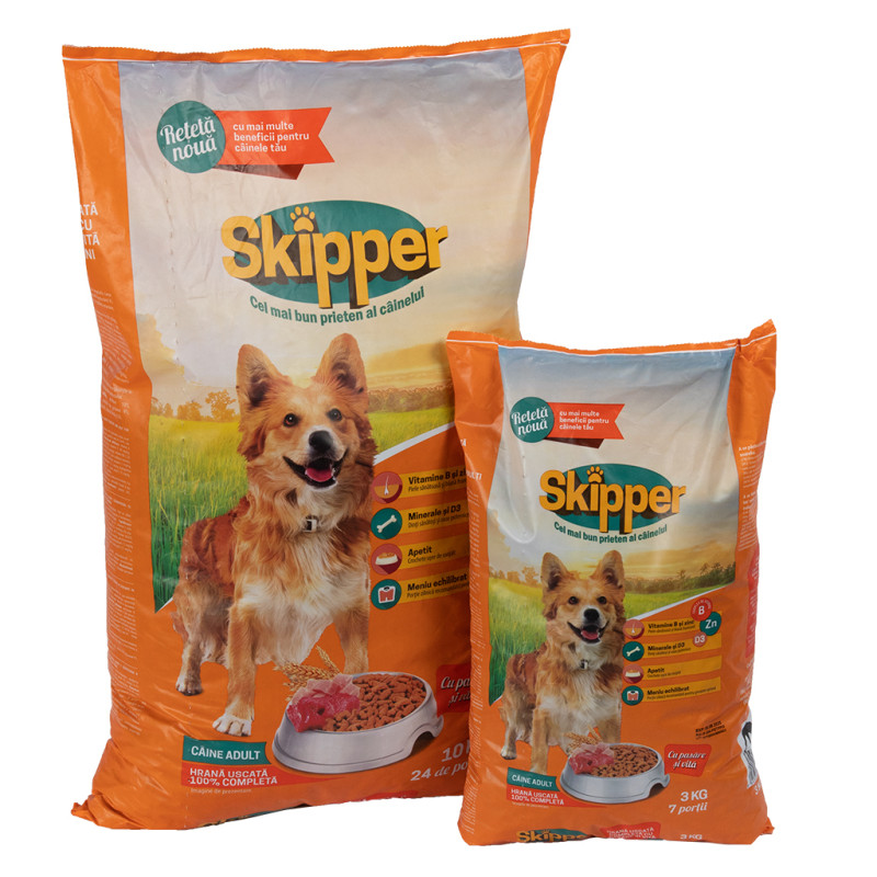 Сухий корм для собак Skipper курка і яловичина 3 кг (5948308003536)
