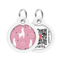 Адресник для тварин WAUDOG Smart ID з QR паспортом "Лами", круг 30 мм (230-0217)