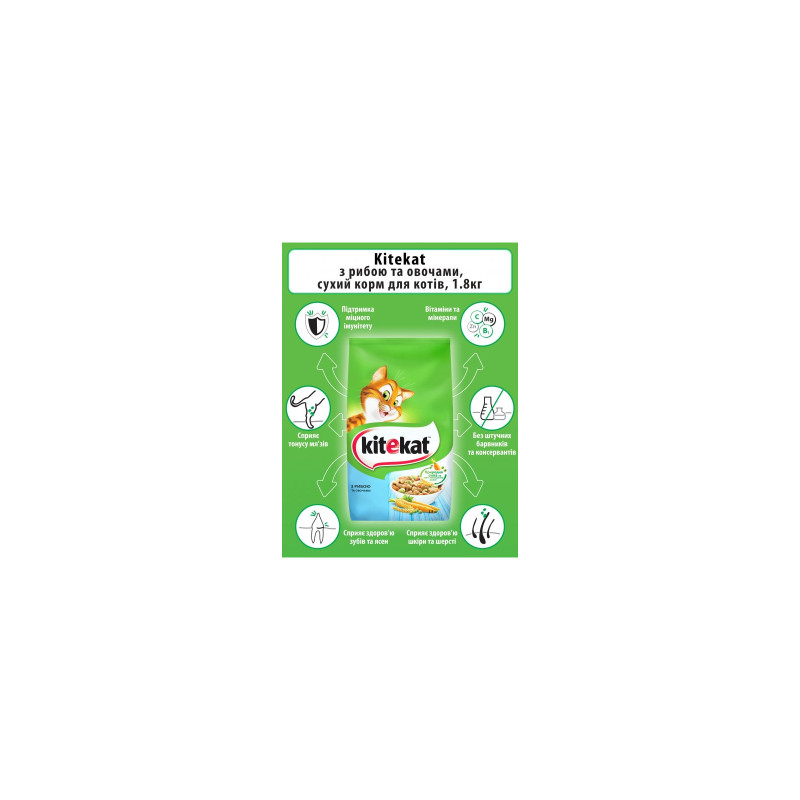 Сухий корм для кішок Kitekat Риба з овочами 1.8 кг (5900951279881)