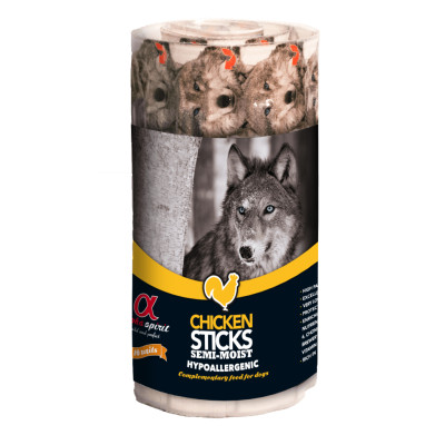Ласощі для собак Alpha Spirit DOG Sticks Chicken напіввологі з курки, палички 160 г (8437013576628)
