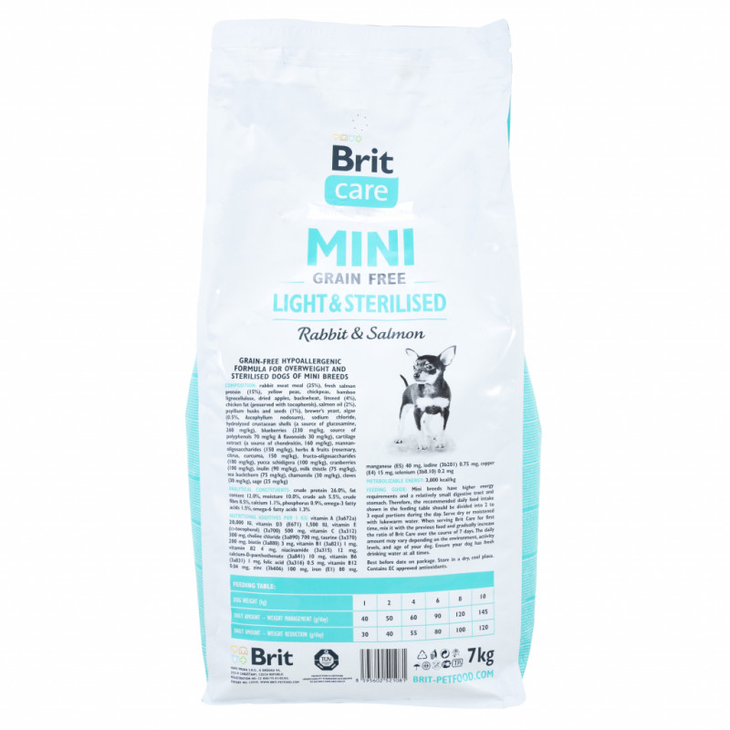 Сухий корм для собак Brit Care GF Mini Light & Sterilised 7 кг (8595602521081)