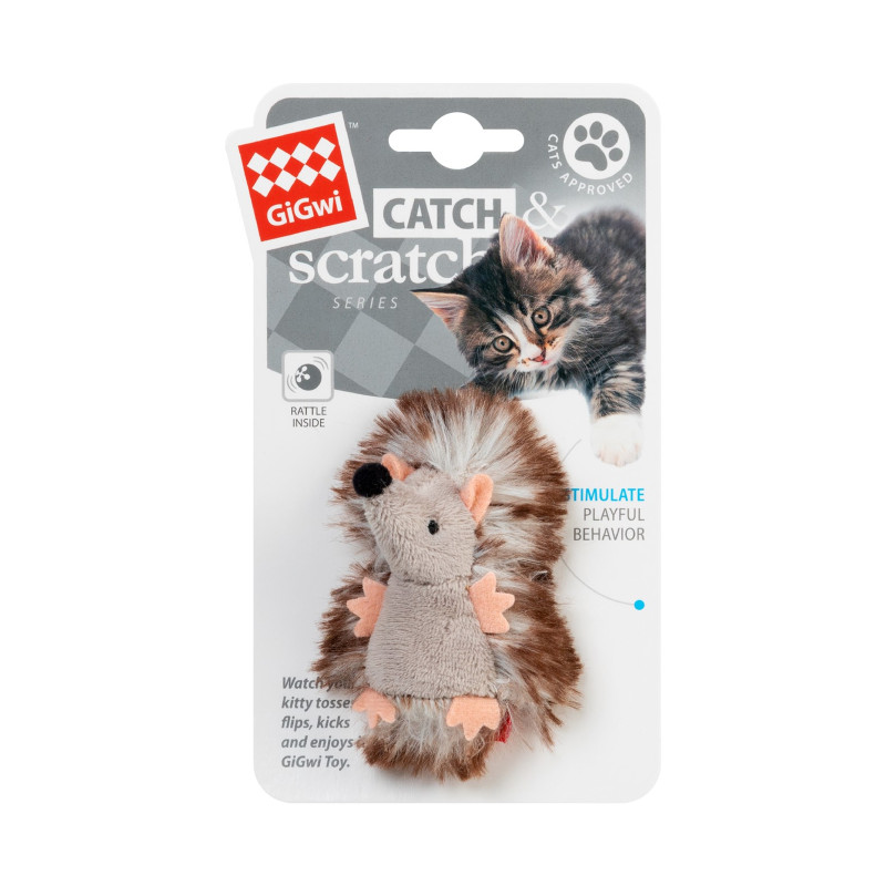 Іграшка для котів GiGwi Catch&scratch Їжачок з брязкальцем 7 см (75029)