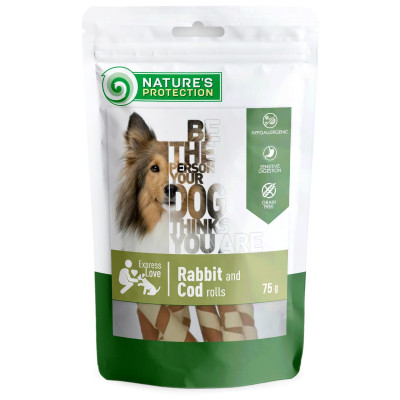 Ласощі для собак Nature's Protection Rabbit and cod rolls 75 г (SNK46095)