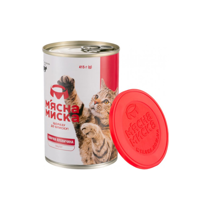 Паштет для котів М'ясна Миска з яловичиною 415 г (4820255190297)