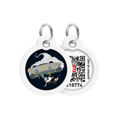 Адресник для тварин WAUDOG Smart ID з QR паспортом "Рік і Морті 1", коло 25 мм (225-0280)
