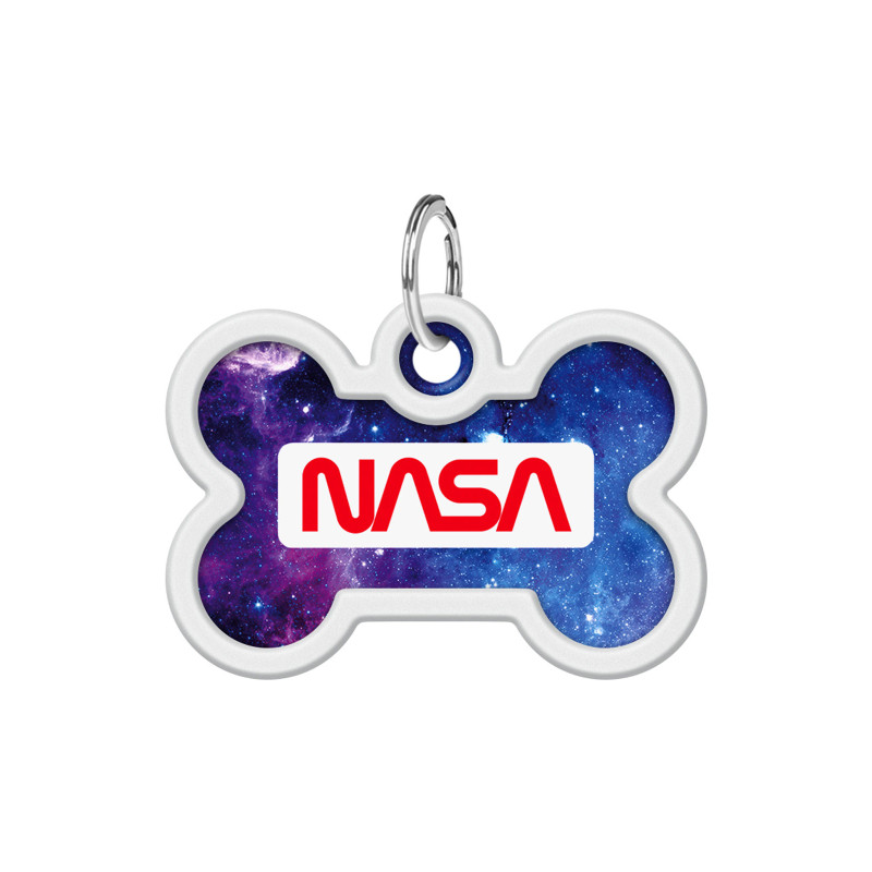 Адресник для тварин WAUDOG Smart ID з QR паспортом "NASA21", кістка 40х28 мм (0640-0148)