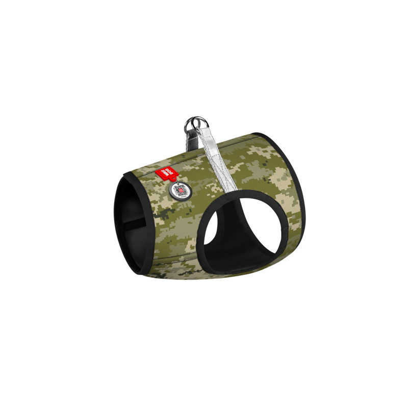 Шлея для собак WAUDOG Clothes з QR паспортом "Мілітарі" S2 (228-4026)