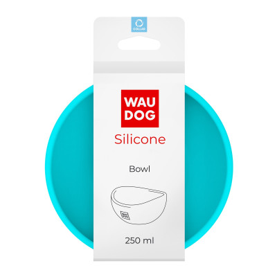 Посуд для котів WAUDOG Silicone Миска 250 мл блакитна (50812)