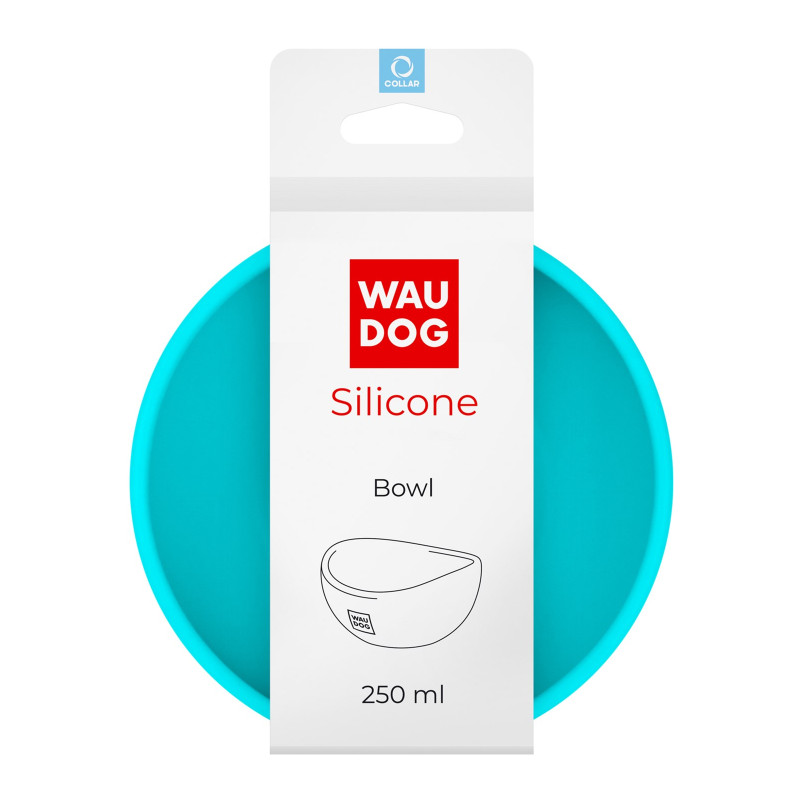 Посуд для котів WAUDOG Silicone Миска 250 мл блакитна (50812)