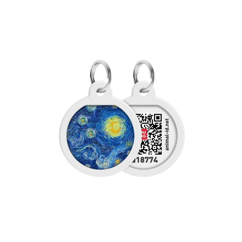 Адресник для тварин WAUDOG Smart ID з QR паспортом "Водяні лілії", коло 25 мм (0625-0201)