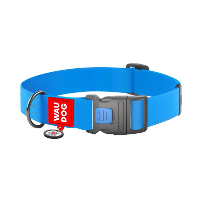 Нашийник для тварин WAUDOG Waterproof з QR паспортом пластиковий фастекс XXL блакитний (25112)