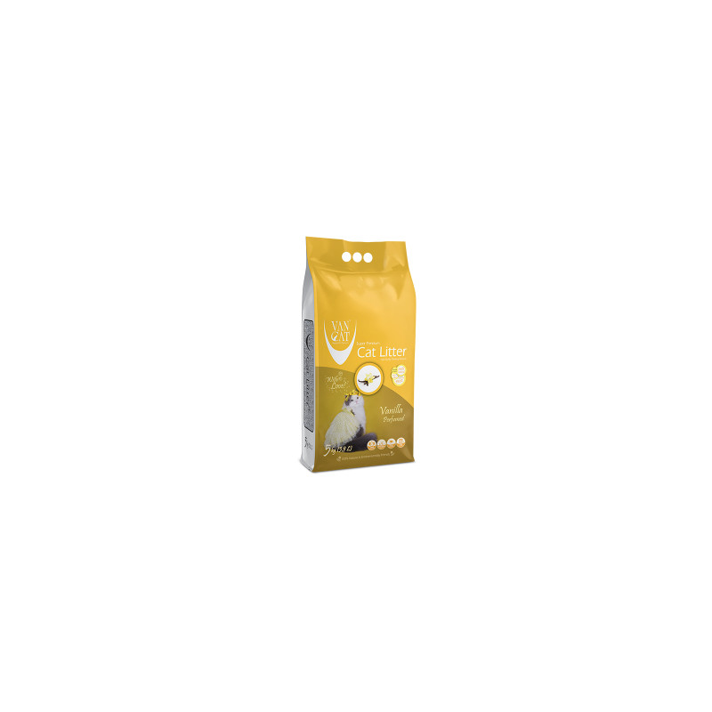 Наповнювач для туалету Van Cat Super Premium Quality Vanilla Бентонітовий грудкувальний 5 кг (5.9 л) (8699245856309)