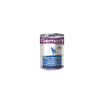 Консерви для собак Gemon Dog Wet Medium Adult шматочки з тунцем та лососем 415 г (8009470387880)