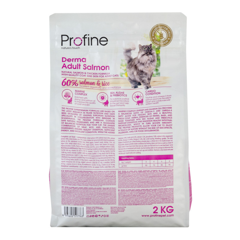 Сухий корм для кішок Profine Cat Derma з лососем і рисом 2 кг (8595602517763)