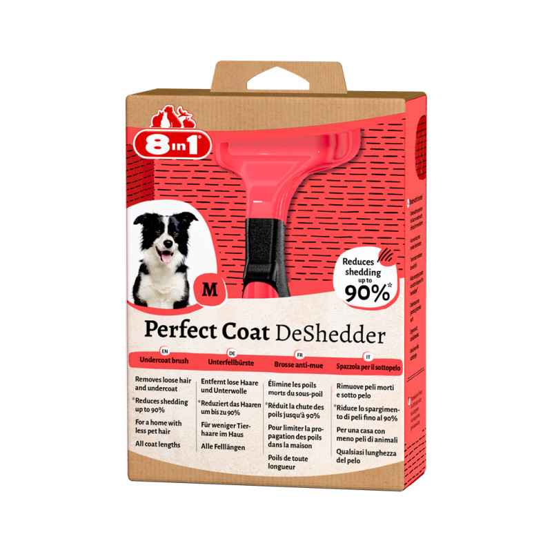 Фурмінатор для тварин 8in1 Perfect Coat для собак M 6.5 см червоний (4048422149439)
