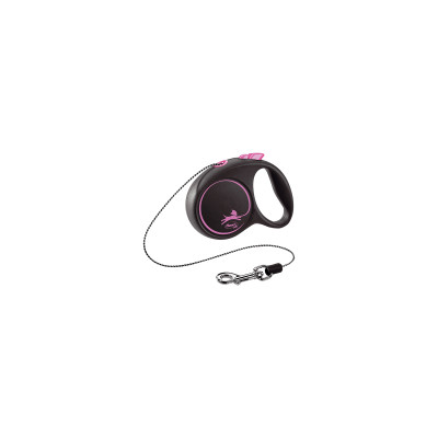 Повідок для собак Flexi Black Design XS трос 3 м (рожевий) (4000498033210)
