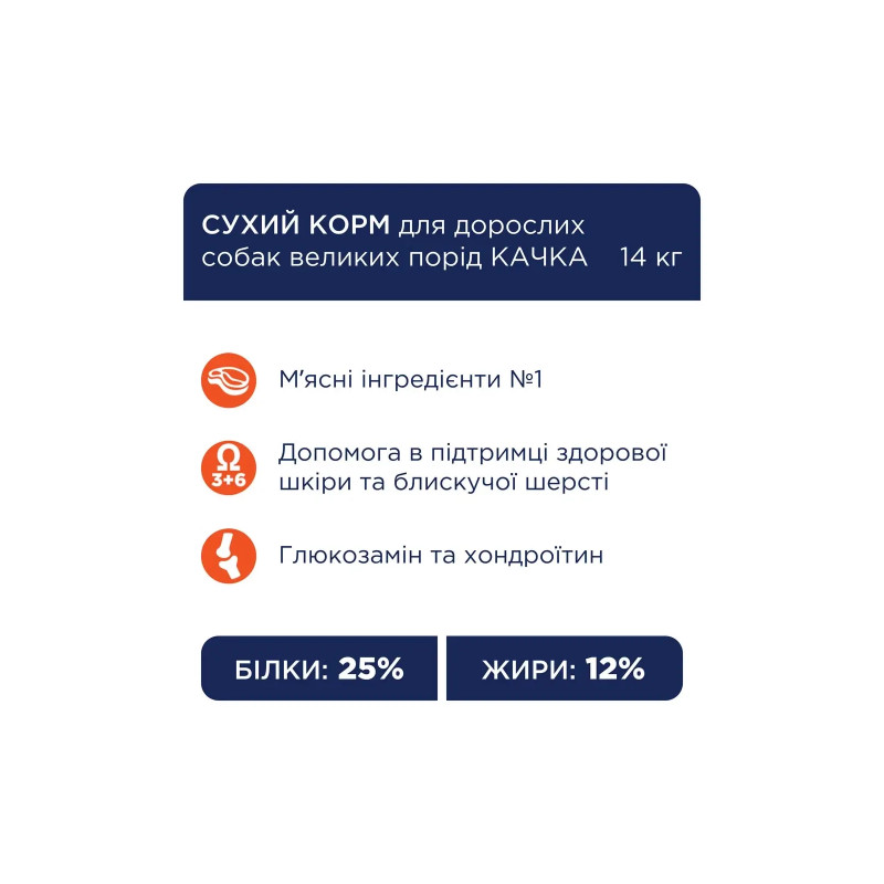 Сухий корм для собак Club 4 Paws Преміум. Для великих порід з качкою 14 кг (4820215368957)