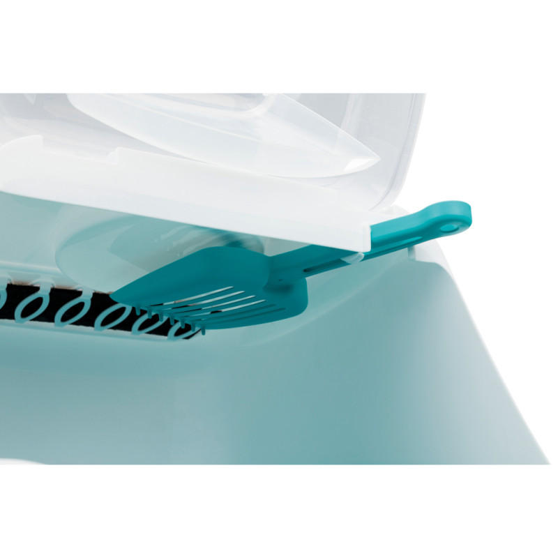 Туалет для котів Trixie Vico Easy Clean закритий із дверима (аквамарин/білий) (4011905403458)