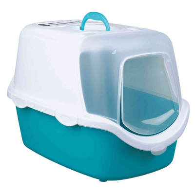 Туалет для котів Trixie Vico Easy Clean закритий із дверима (аквамарин/білий) (4011905403458)
