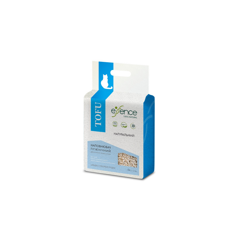 Наповнювач для туалету Essence Tofu натуральний 2 мм 6 л (4820261920031)