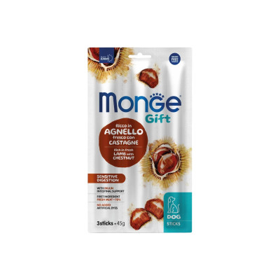 Ласощі для собак Monge Gift Dog Sensitive digestion ягня з каштанами 45 г (8009470085427)