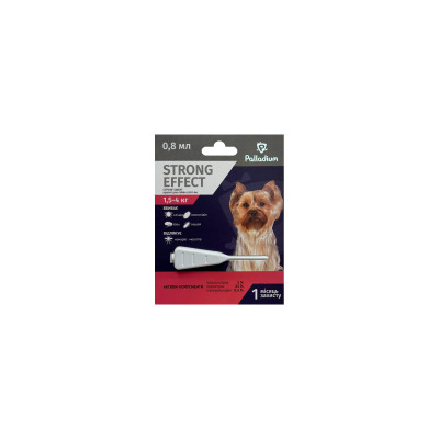 Краплі для тварин Palladium Strong Effect для собак вагою від 1.5 до 4 кг 1/0.8 мл (4820150206000)
