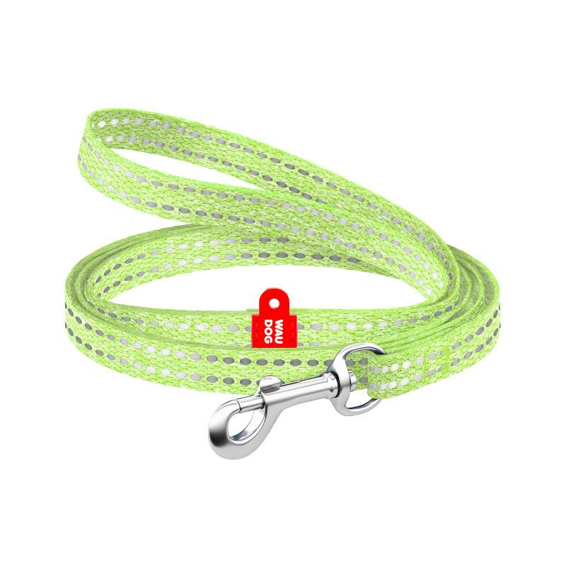 Повідок для котів WAUDOG Re-cotton світловідбивний XS 200х1 см салатовий (16445)