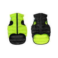 Курточка для тварин Airy Vest двостороння S 35 салатово-чорна (1677)