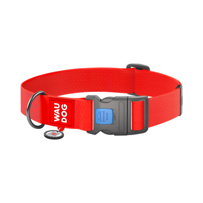 Нашийник для тварин WAUDOG Waterproof з QR паспортом пластиковий фастекс XXL червоний (25113)