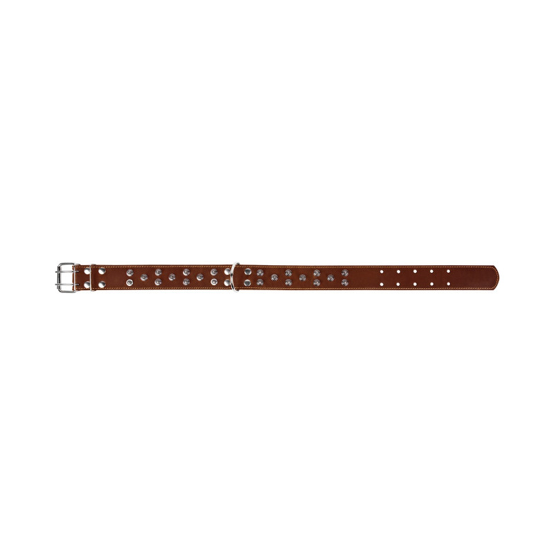 Нашийник для тварин Collar подвійний із шипами 45 мм 56-68 см (коричневий) (03646)