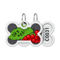 Адресник для тварин WAUDOG Smart ID з QR паспортом "Калина", кістка 40х28 мм (0640-0228)