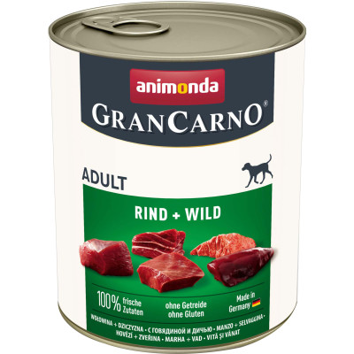 Консерви для собак Animonda GranCarno Adult Beef + Game 800 г (4017721827454)