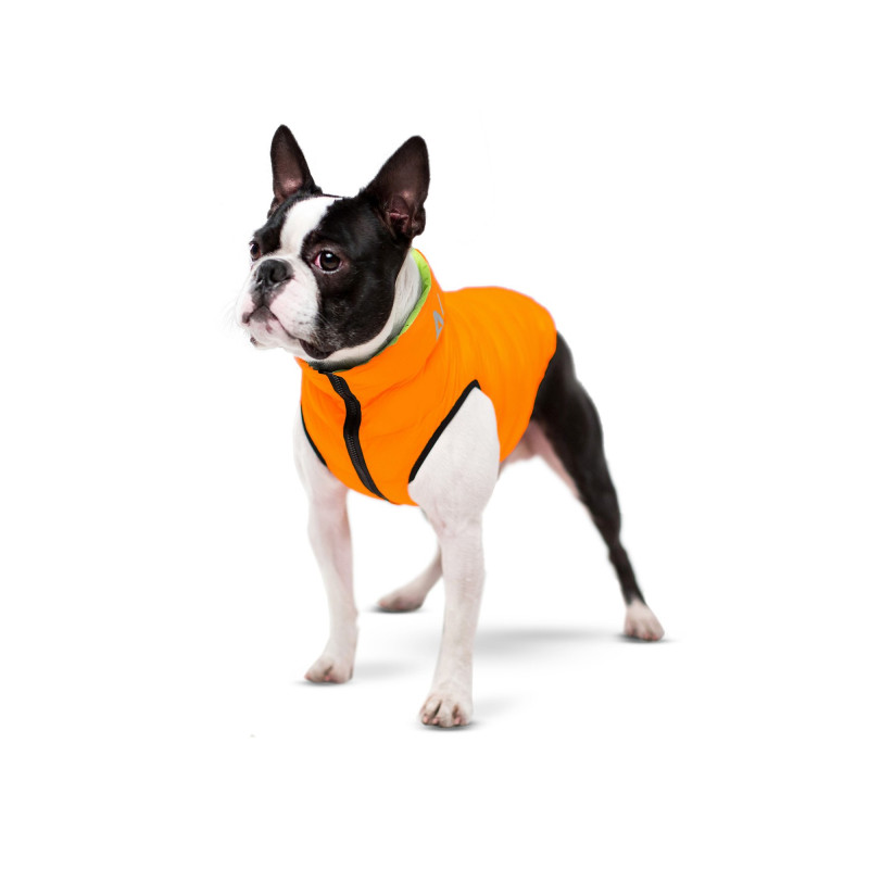 Курточка для тварин Airy Vest двостороння XS 30 помаранчево-салатова (1594)